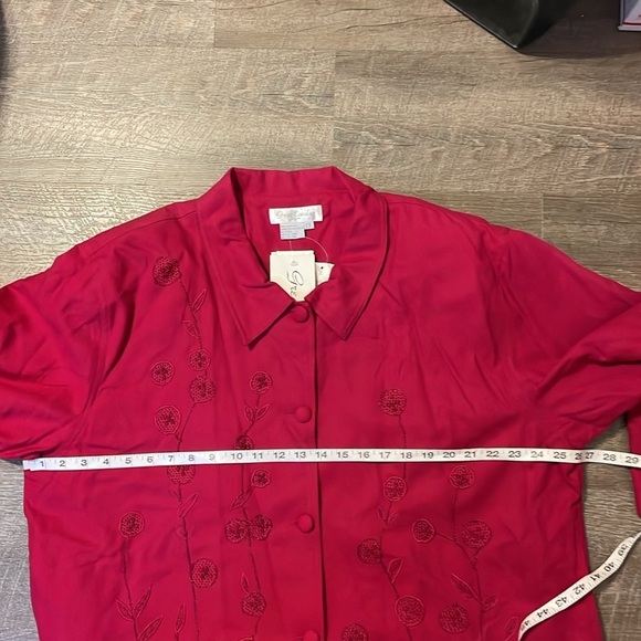 Great Cavalier by St. Paul pink Silk Embroidered Blazer Jacket size 2X Vintage - Picture 15 of 16